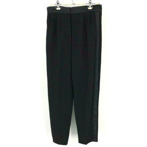 Amanda Uprichard New York Black Silk Line Pants